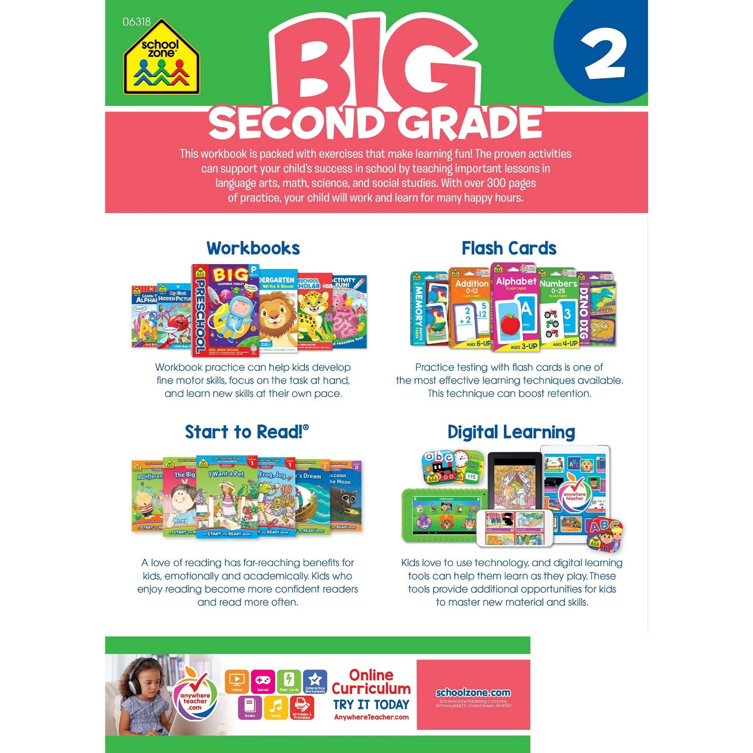 School Zone BIG Second Grade Workbook