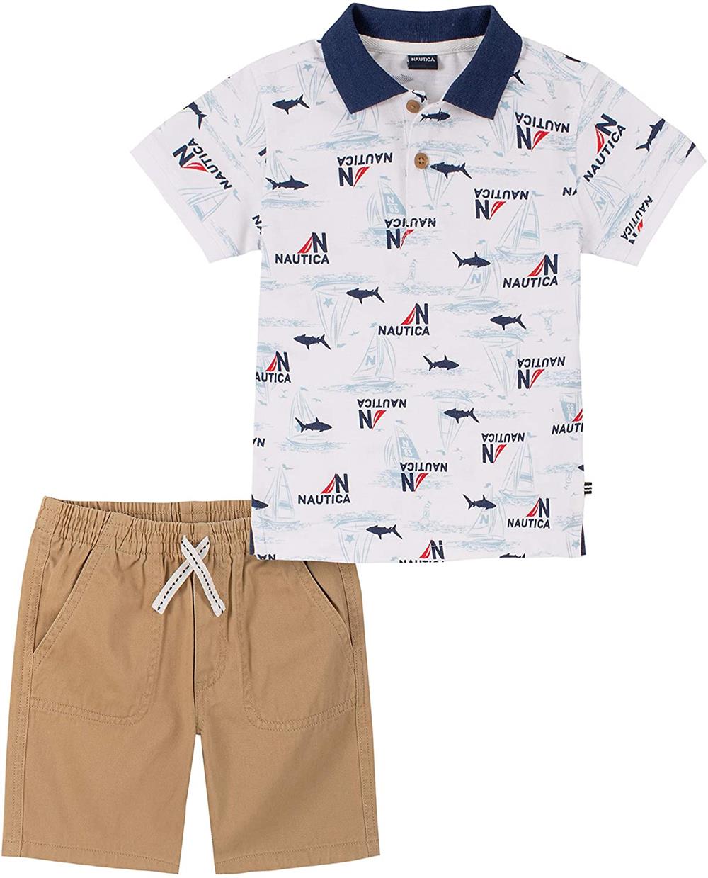 Nautica Boys 2T-4T Polo Short Set