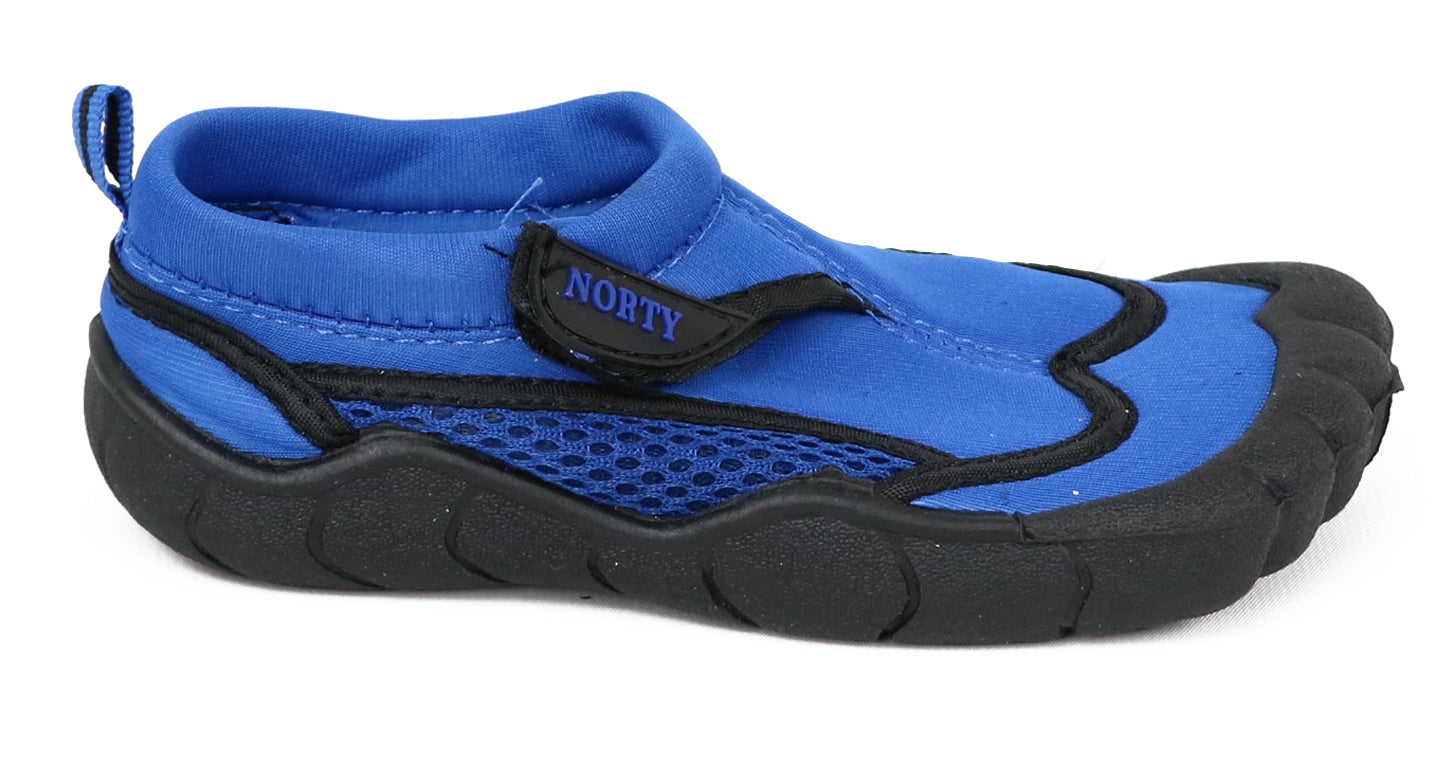 Norty Unisex Velcro Aqua Socks Pool Beach Water Shoe, Sizes 11-4