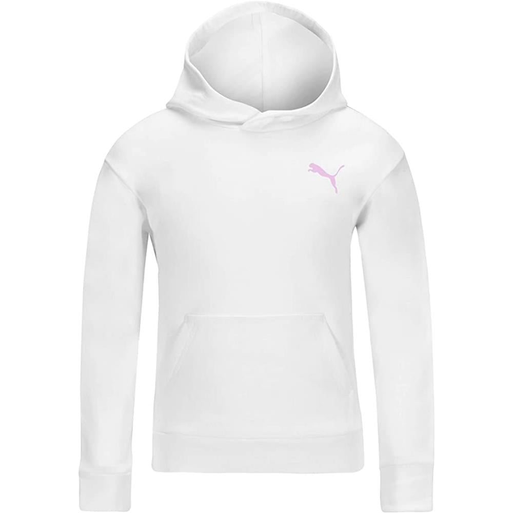 Puma Girls' Core Logo Fleece Pullover Hoodie