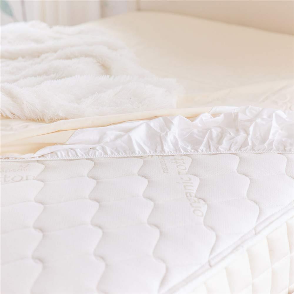 Naturepedic Organic Waterproof Mattress Protector Pad, Fitted Stretch Knit Mattress Cover for 9''-16