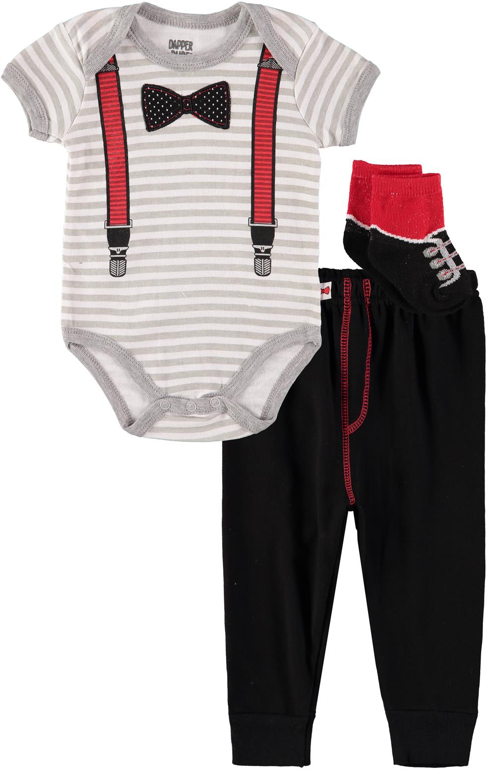 Dapper Dude Boys 0-9 Months 3-Piece Suspender Dress Up Set