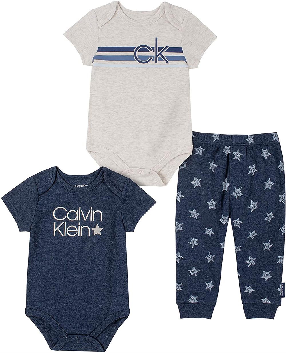 Calvin Klein Boys 12-24 Months 3-Pack Bodysuit Pant Set