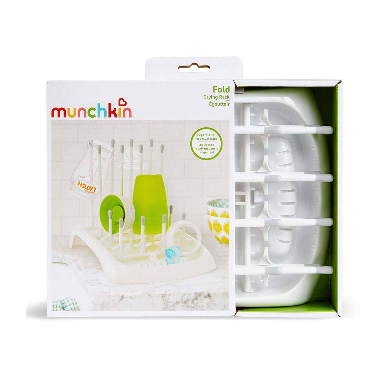 Munchkin Fold Baby Bottle Countertop Drying Rack, Grey