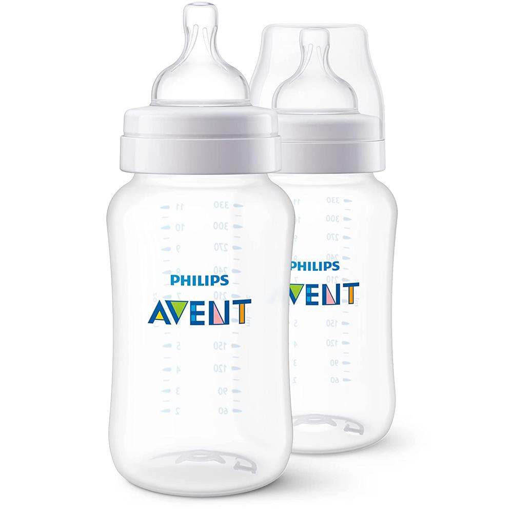 Philips Avent Anti-Colic Baby Bottles, 11oz, 2pk, Clear