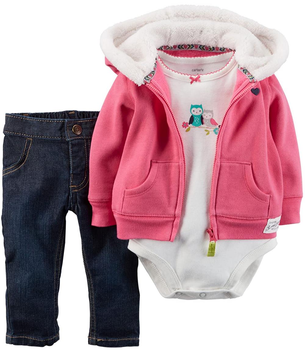 Carters Girls 3-24 Months Heart 3-Piece Jacket Set