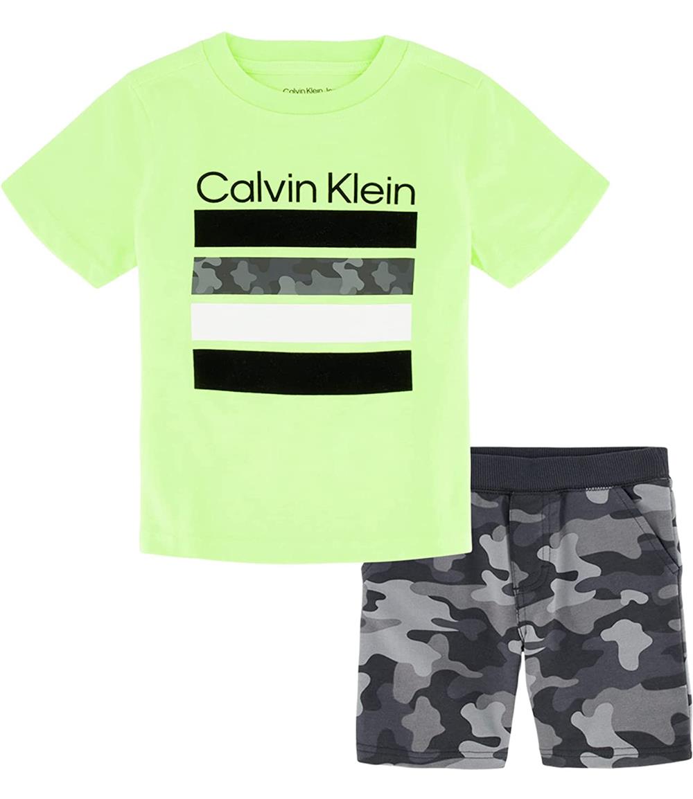 Calvin Klein Boys 12-24 Months 2-Piece Camo Short Set