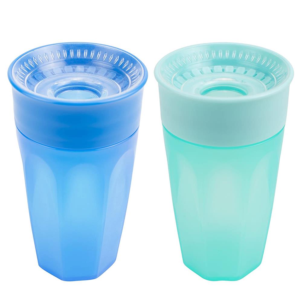 Dr. Browns Cheers 360 Spoutless Training Cup, 9m+, 10 Ounce, Blue/Aqua, 2 Count