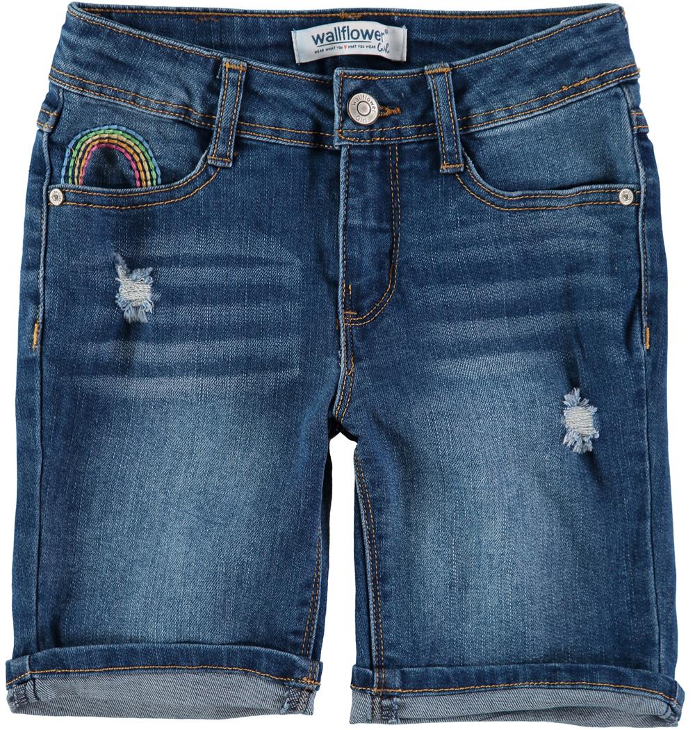 WallFlower Girls 4-6X Rainbow Denim Bermuda