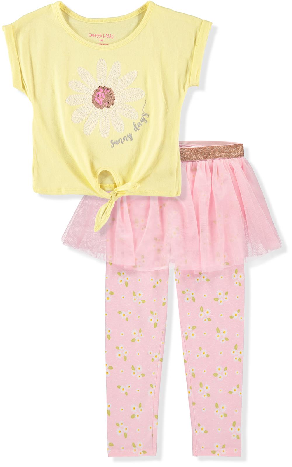 Colette Lilly Girls 4-6X Tee and Tutu Legging Set