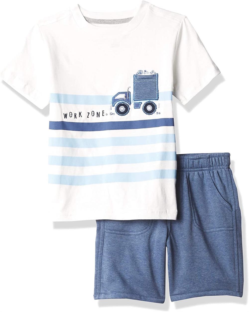 Kids Headquarters Boys 2T-4T Truck Stripe Short Set