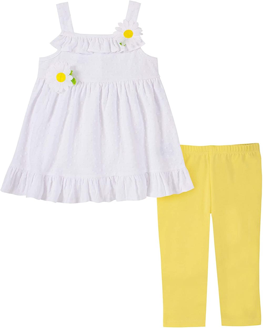 Kids Headquarters Girls 2T-4T Daisy Tunic Legging Set