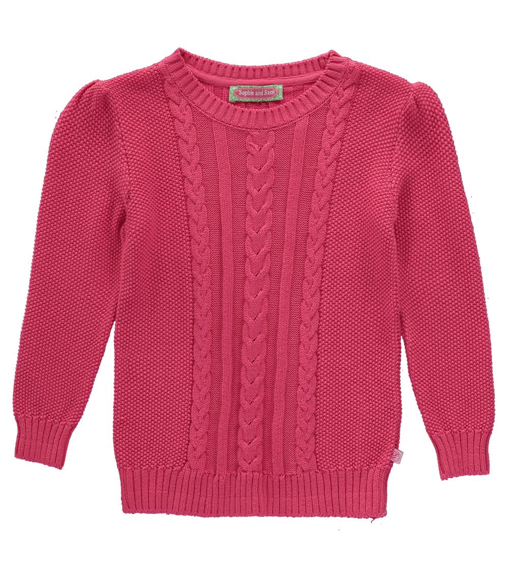 Sophie and Sam Girls 4-6X Cable Knit Pullover Sweater