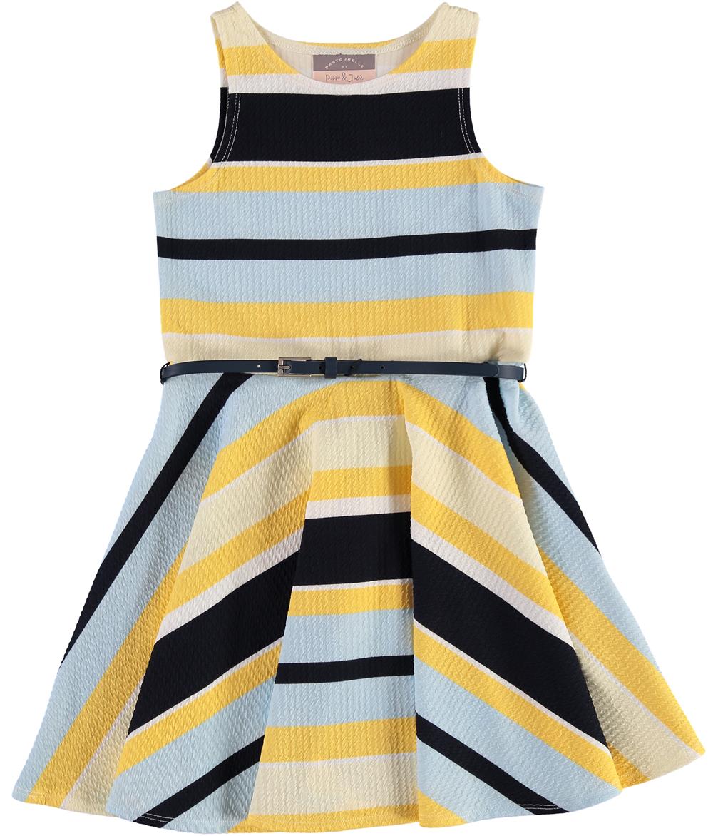 Pastourelle by Pippa & Julia Girls 7-16 Belted Stripe Dress