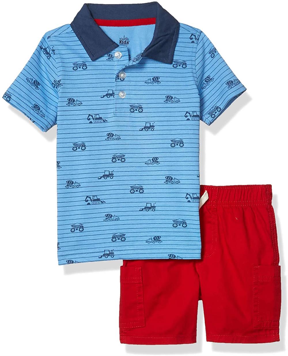 Kids Headquarters Boys 12-24 Months Polo Woven Short Set