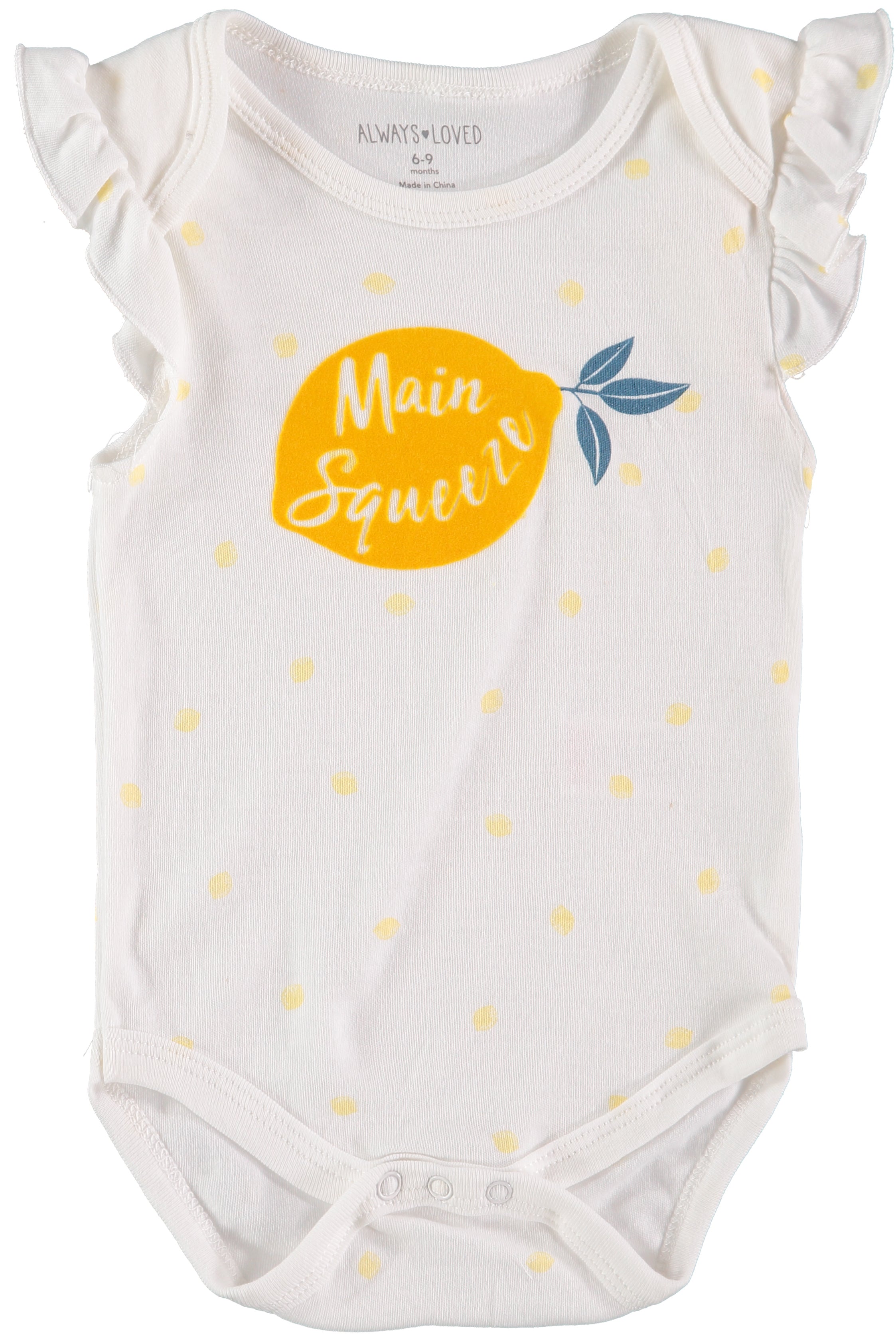 Always Loved Girls 0-9 Months Lemon 4-Piece Bodysuit Pant Outfit Set