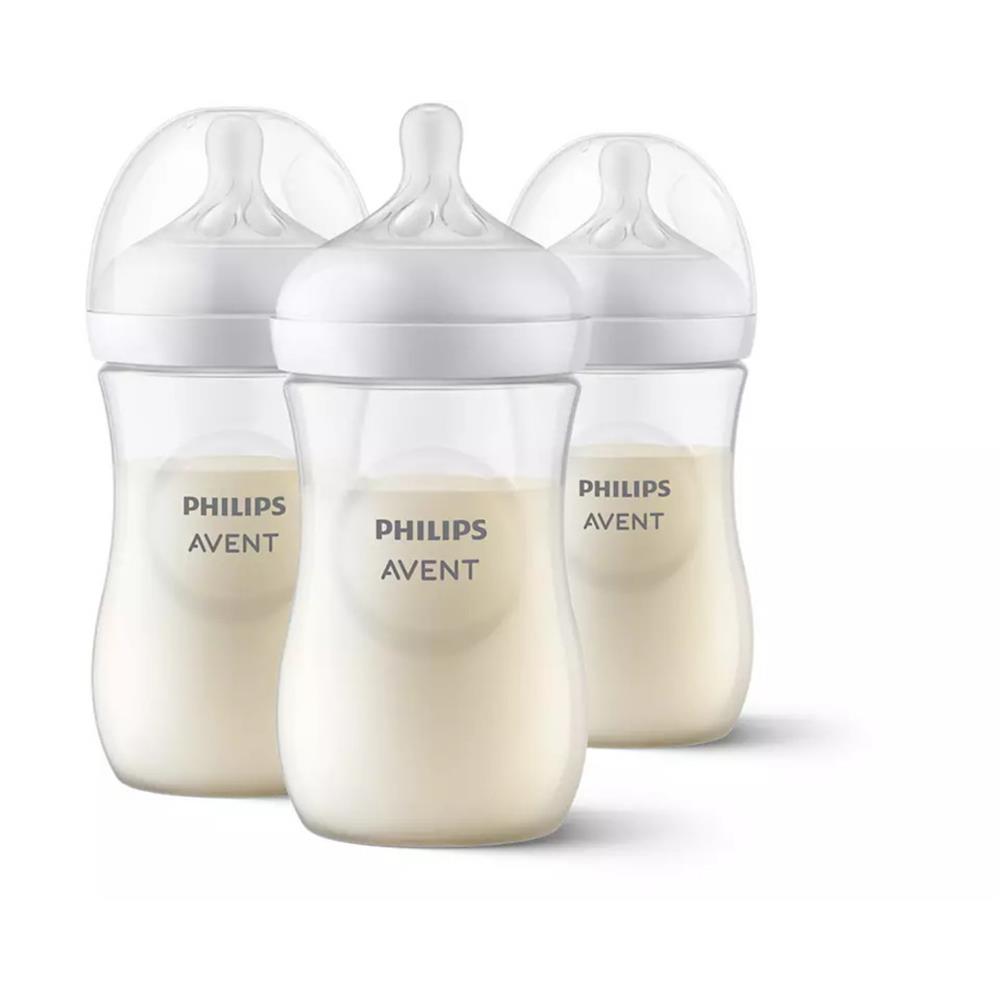 Philips Avent 3 Pack Natural Baby Bottle with Natural Response Nipple