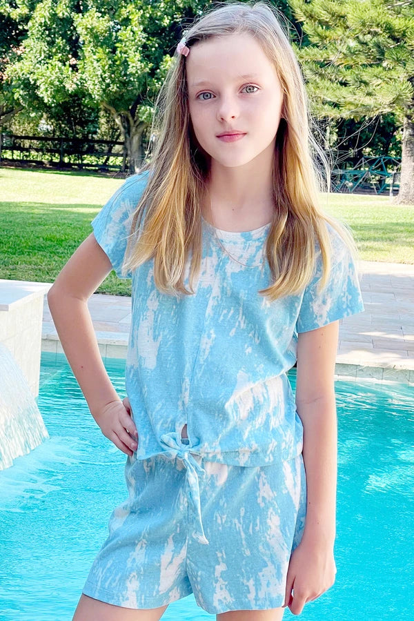 WallFlower Girls 7-16 Tie Dye Flutter Sleeve Shirt