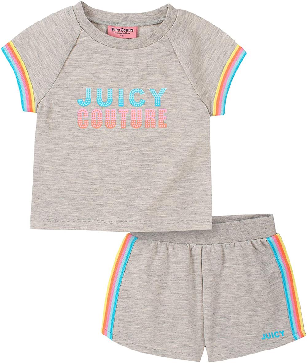 Juicy Couture Girls 12-24 Months Stripe Athletic Short Set