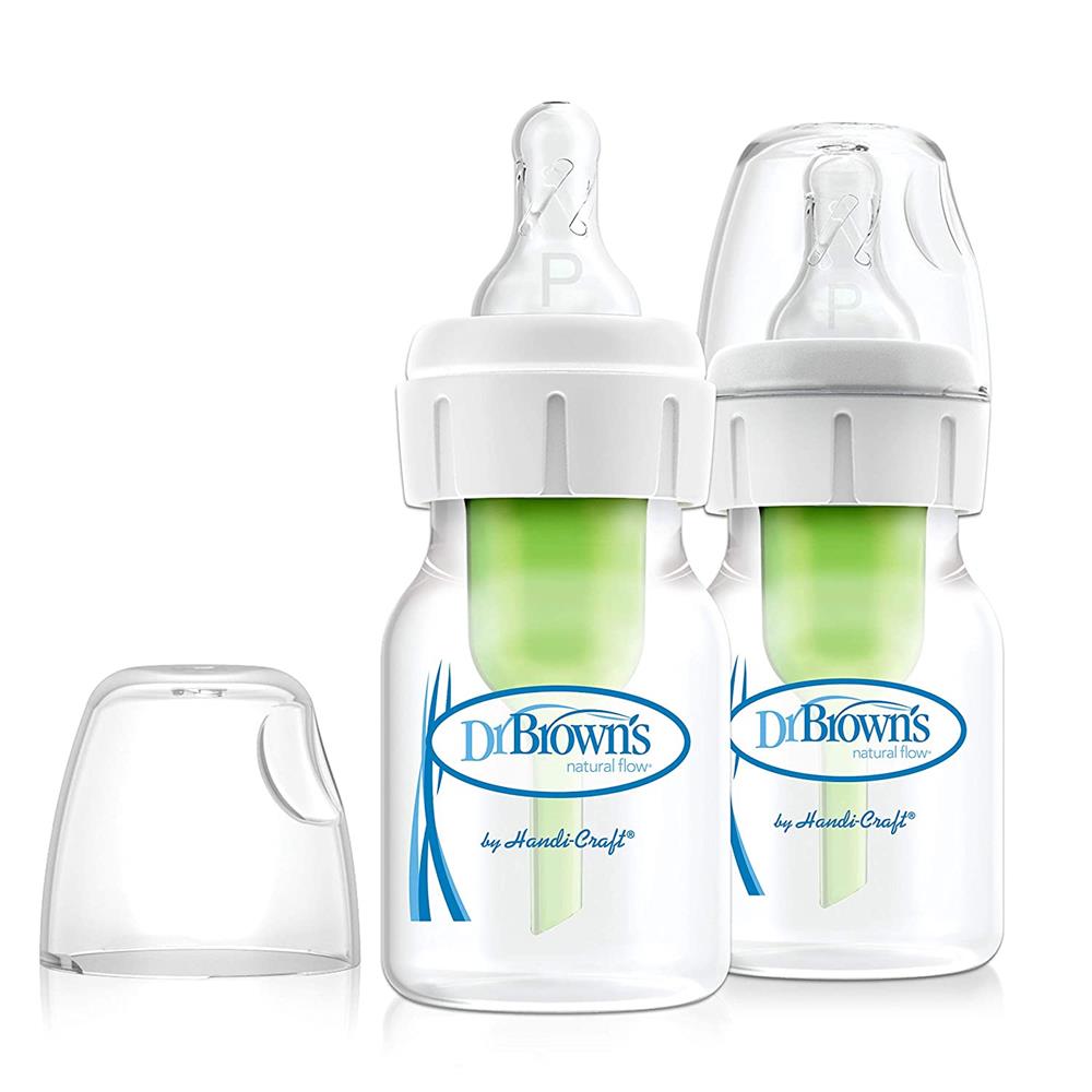 Dr. Browns Natural Flow Options+ Preemie Baby Bottle, 2 oz/60 ml, 2 PK