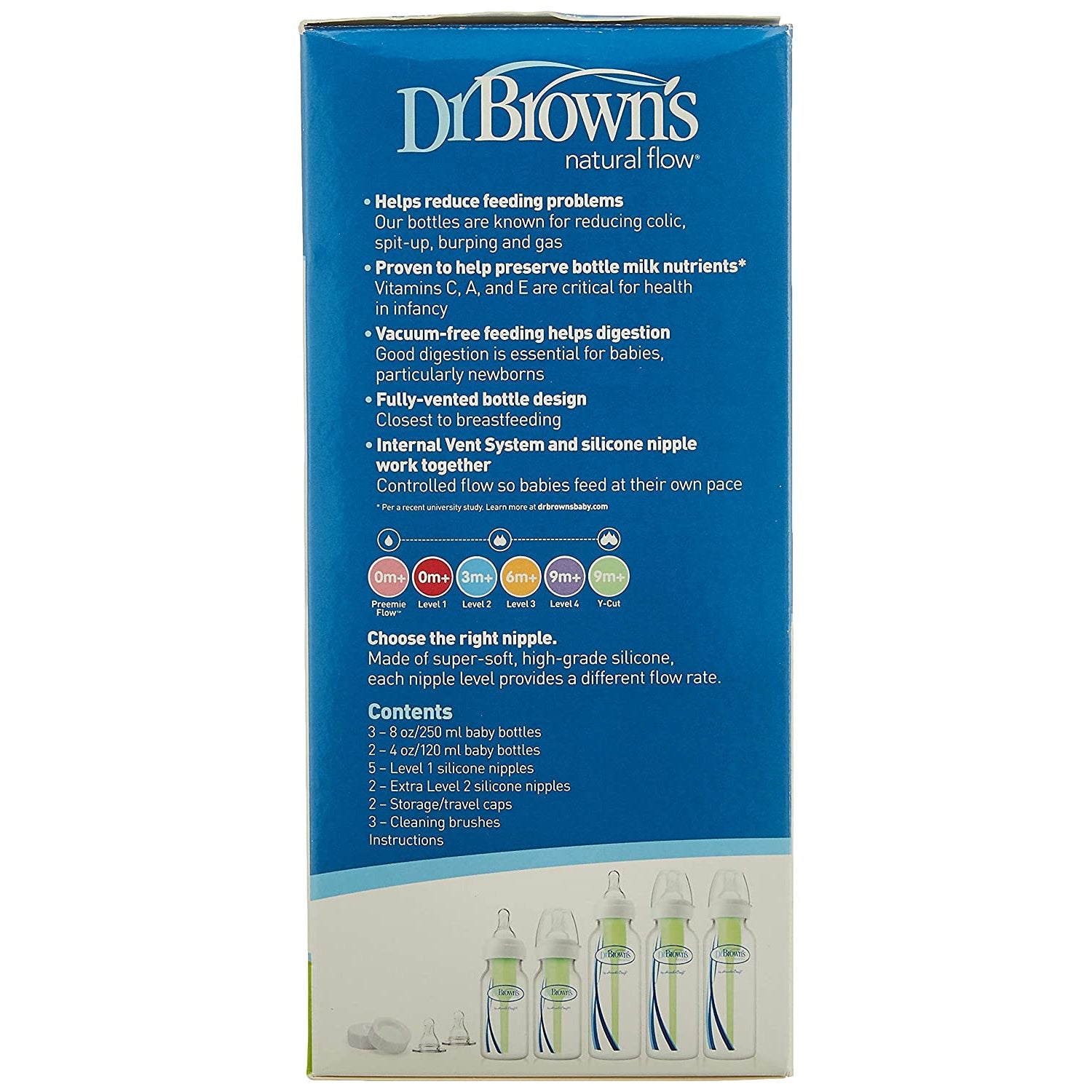 Dr. Browns Natural Flow Options+ Anti-colic Baby Bottles Newborn Feeding Set