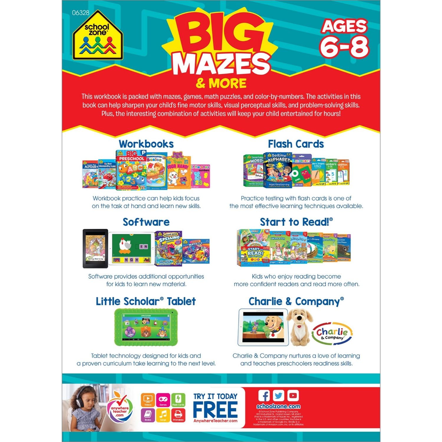 School Zone Big Mazes & More Workbook