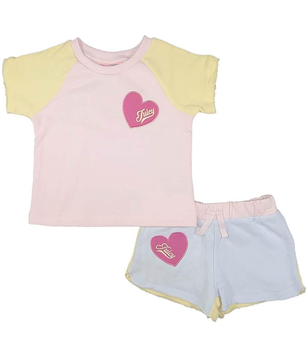 Juicy Couture Girls 2T-4T 2-Piece Colorblock Short Set