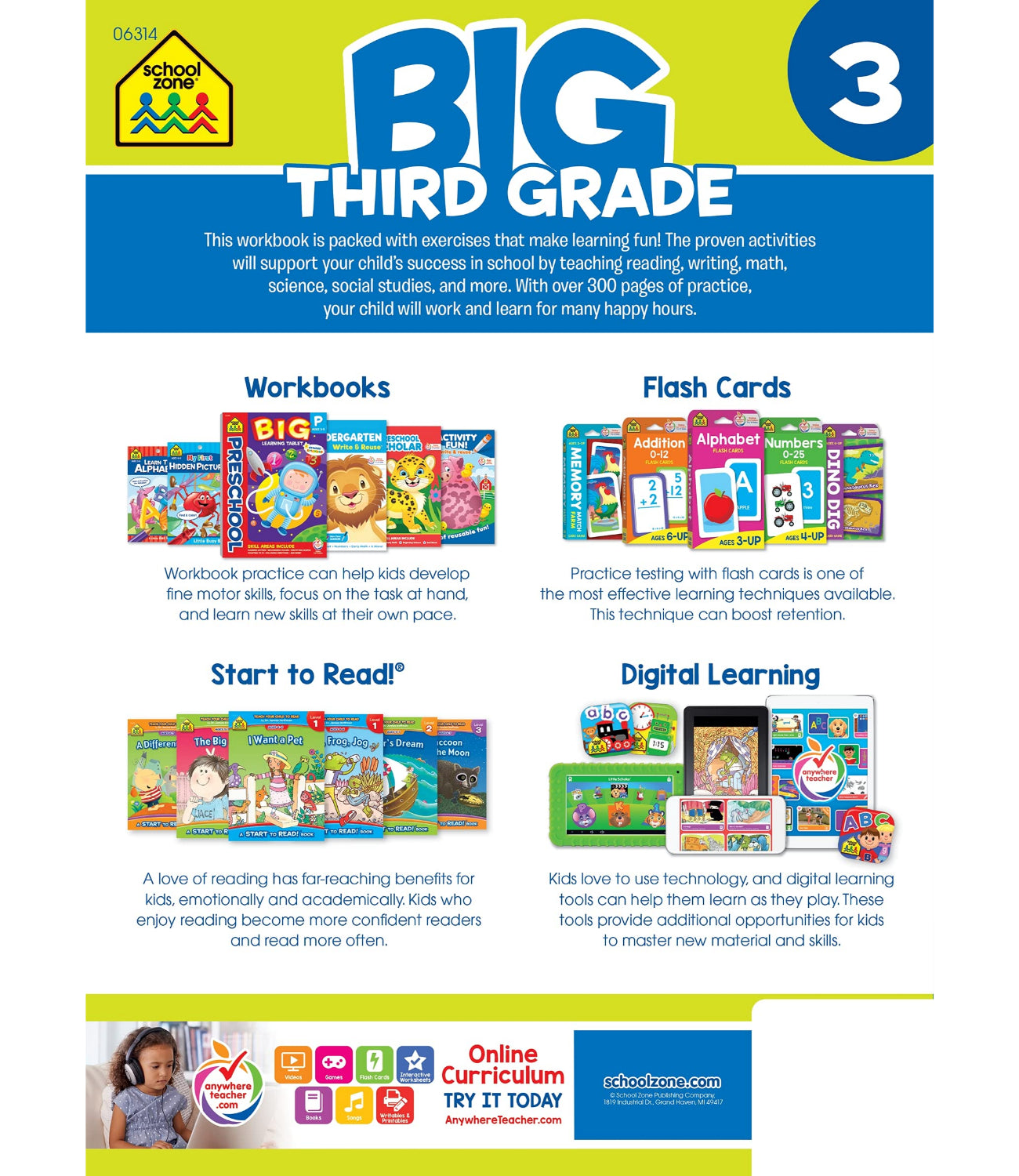 School Zone BIG Third Grade Workbook