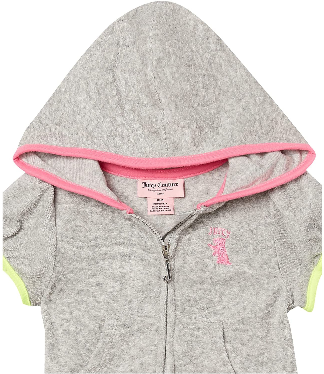 Juicy Couture Girls 4-6X 2-Piece Hooded Zip Up Short Set