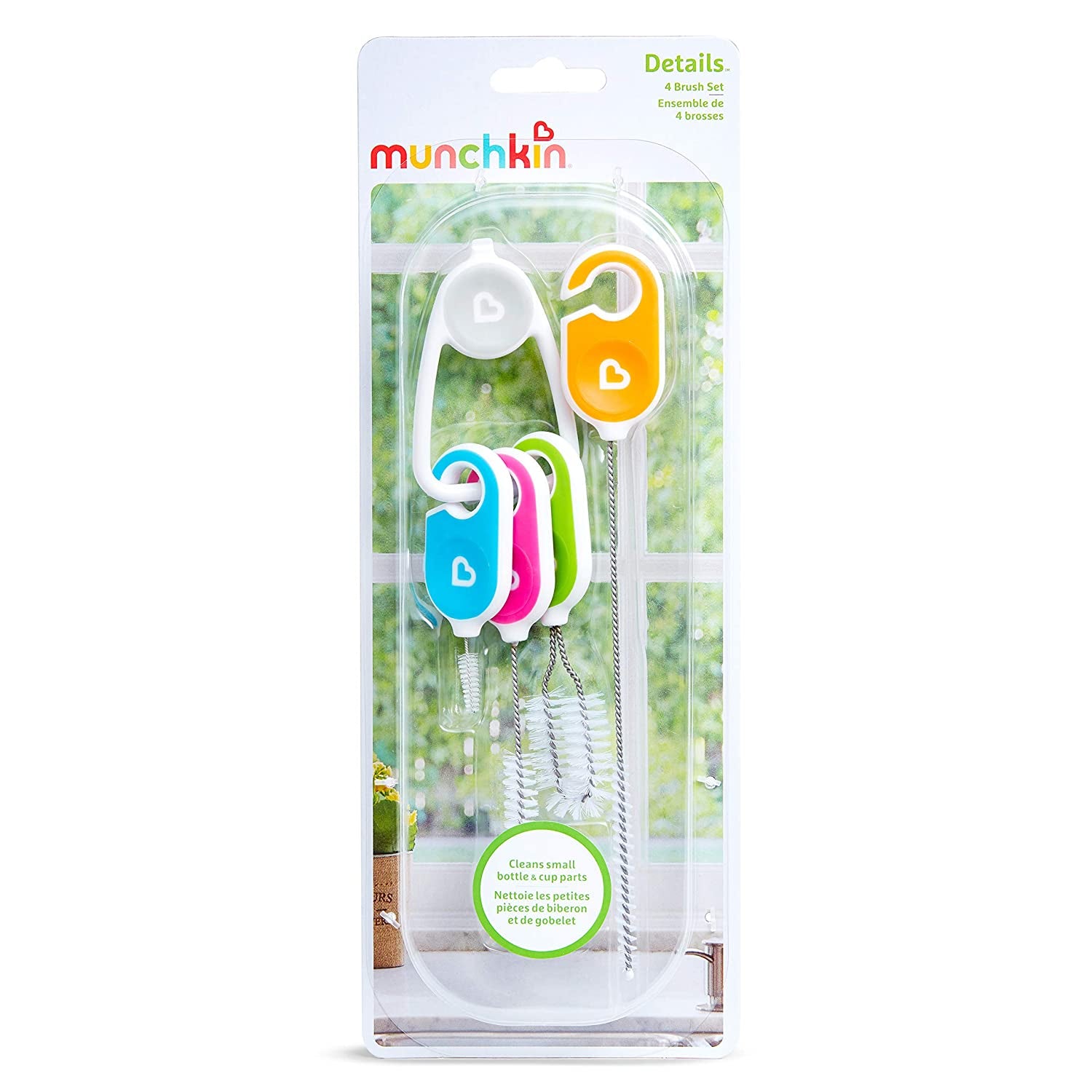 Munchkin Bottle and Cup Cleaning Brush 4 Piece Set with Key Ring