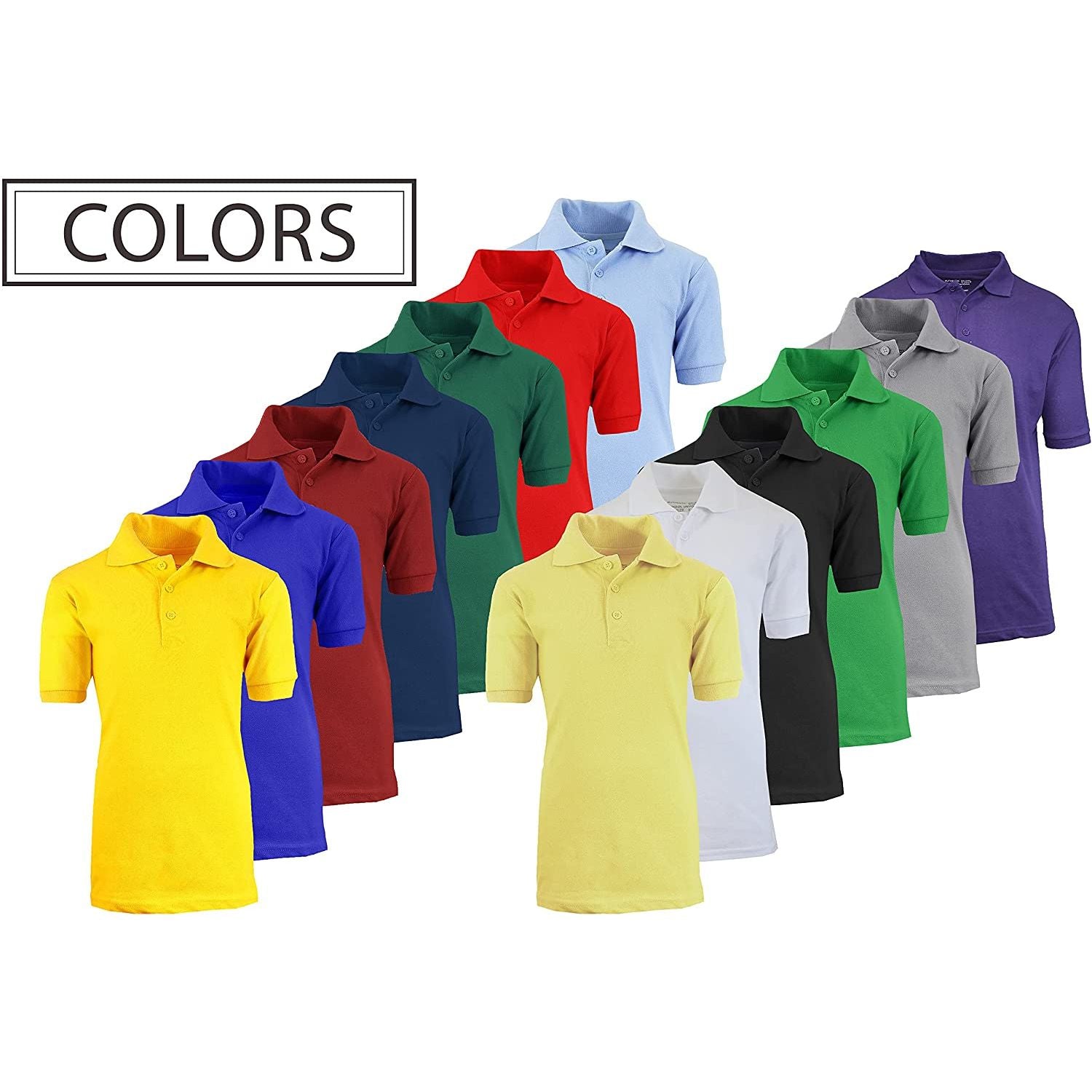 Galaxy Boys 8-20 Short Sleeve Polo School Uniform Shirt