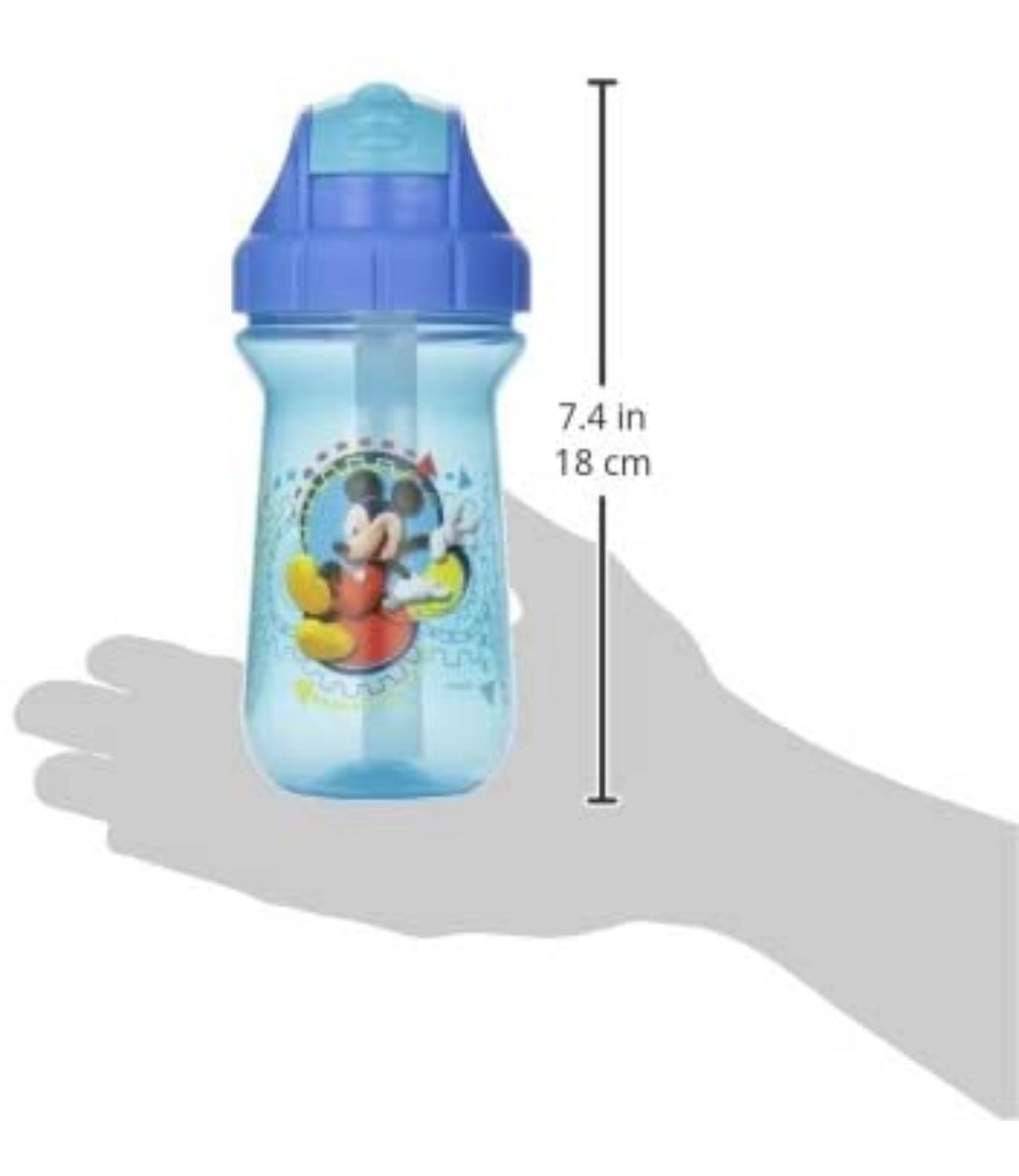 The First Years Disney Mickey Mouse Straw Sippy Cup with Flip Top Lid for Toddlers, 10 Ounce (Royal