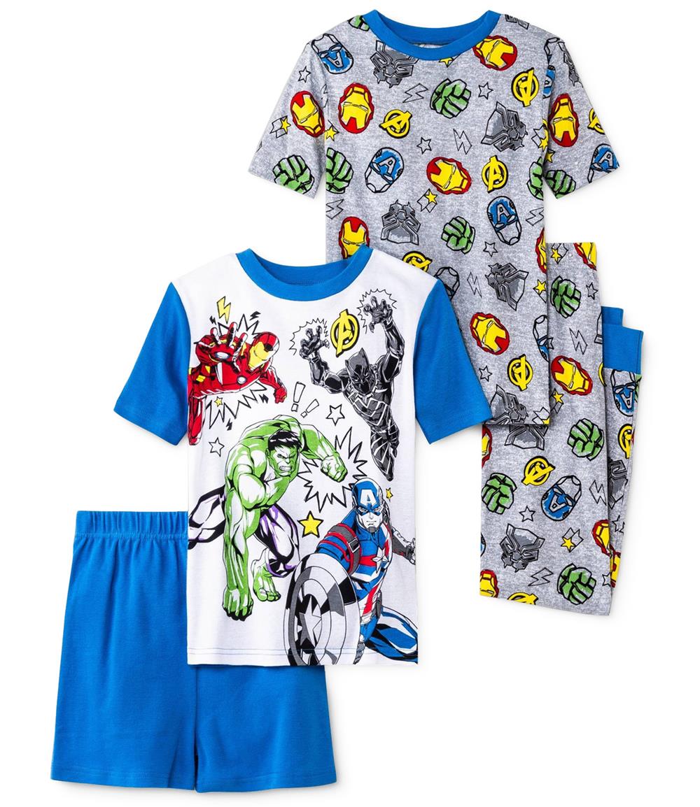 Marvel Boys 4-10 Avengers 4-Piece Cotton Pajama Set