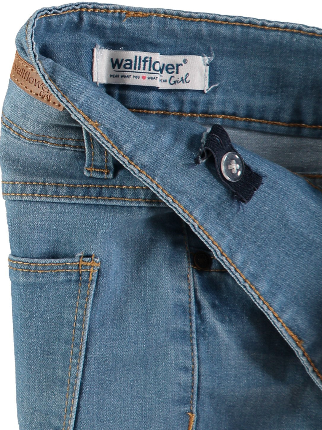 WallFlower Girls 7-16 Button Fly Denim Short