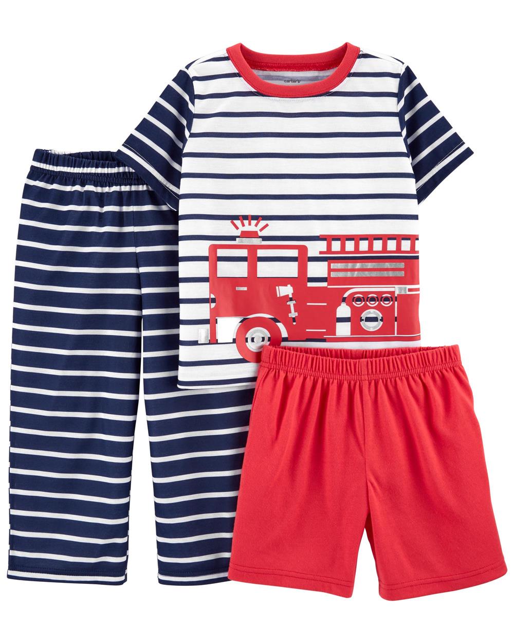 Carters Boys 2T-5T Firetruck 3-Piece Pajama Set