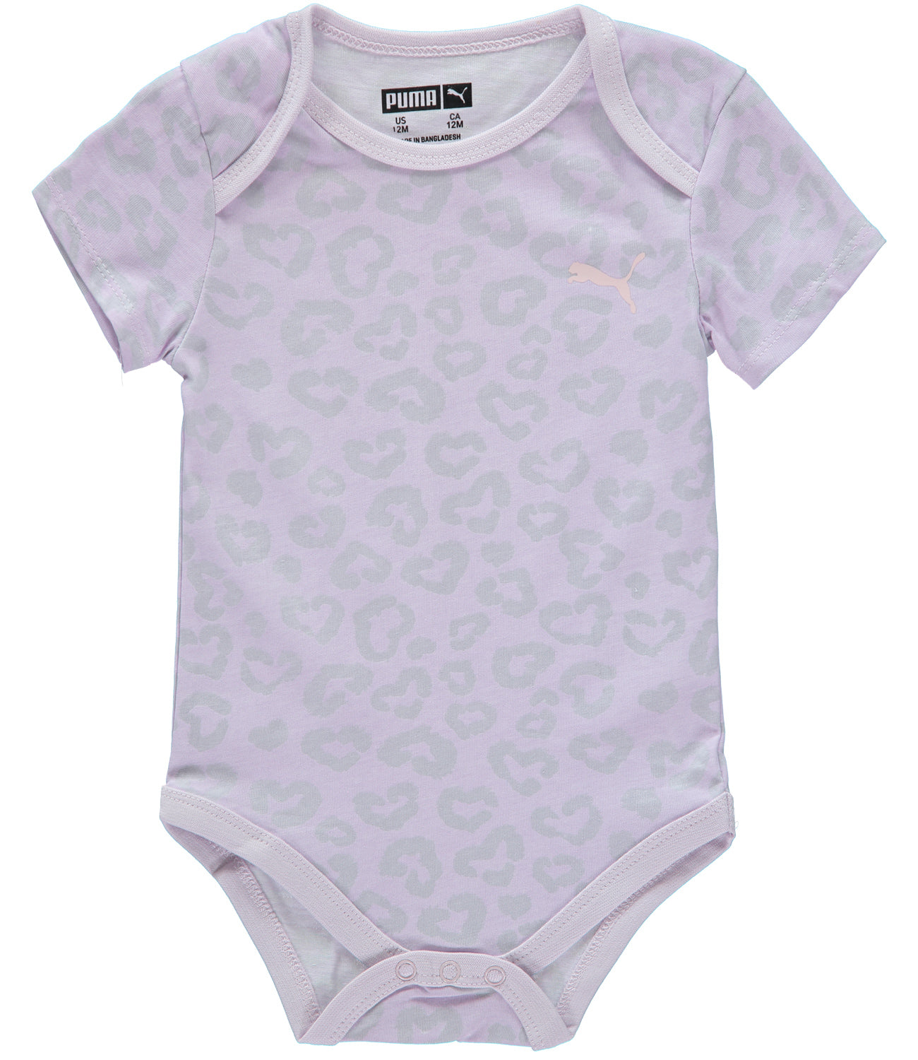 PUMA Girls 12-24 Months Short Sleeve 5-Pack Bodysuit