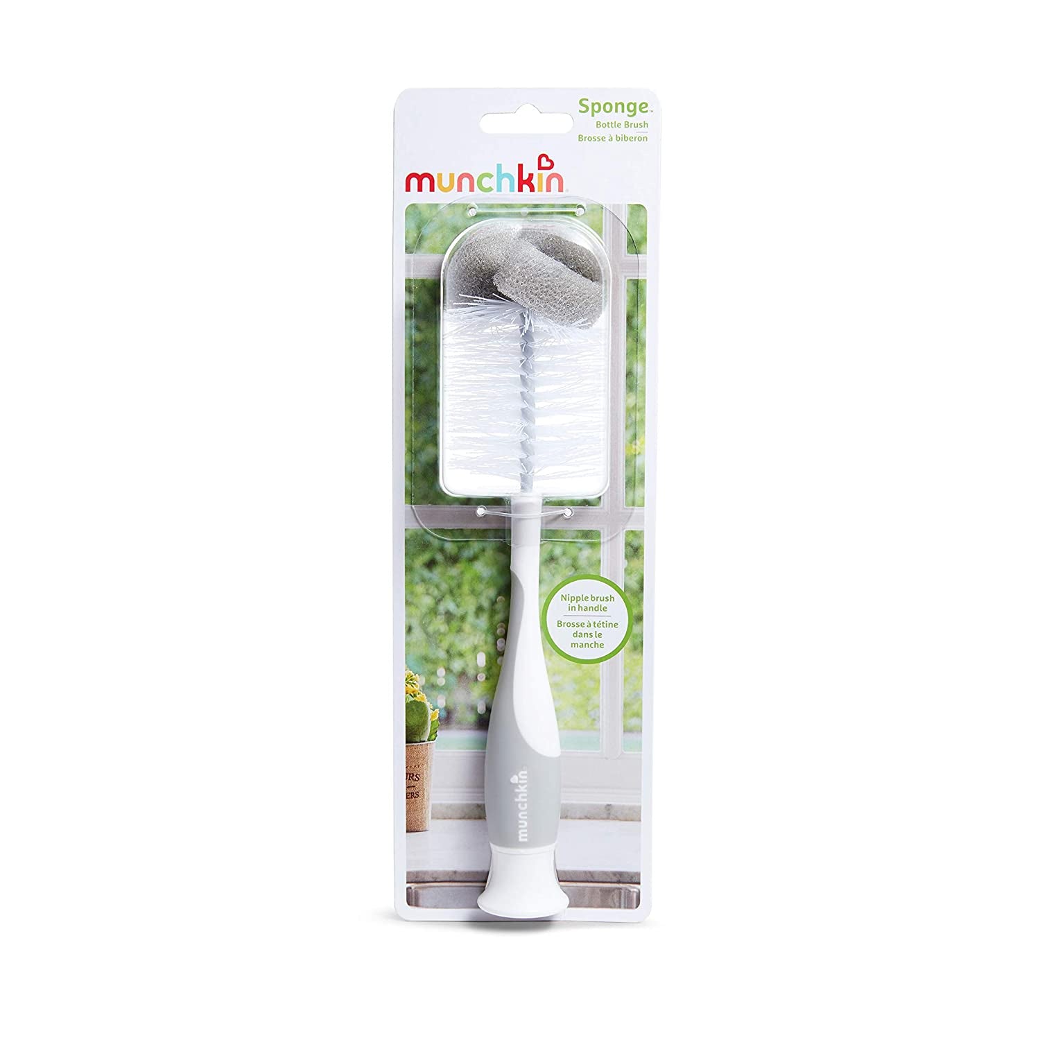 Munchkin Sponge Bottle Brush 1/Pack, Colors may vary