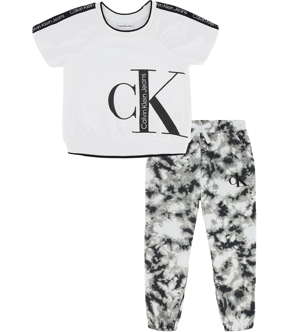 Calvin Klein Girls 12-24 Months 2-Piece Tie Dye Set