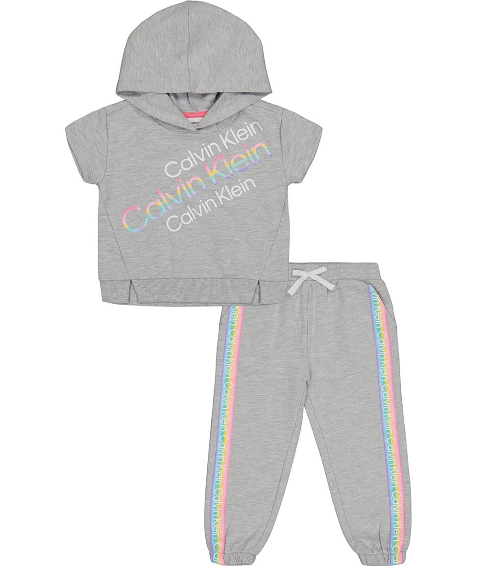 Calvin Klein Girls 12-24 Months Rainbow 2-Piece Jogger Set