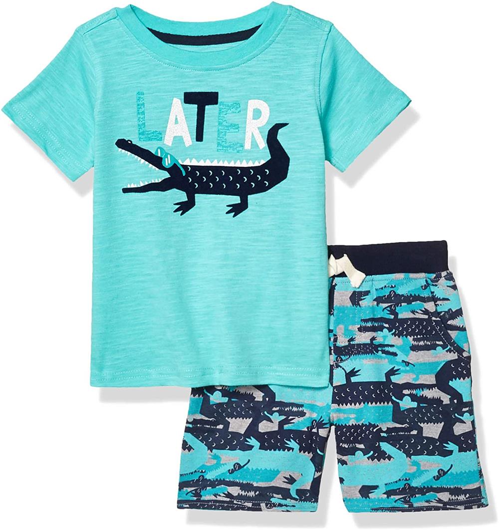 Kids Headquarters Boys 12-24 Months Lator Gator Short Set