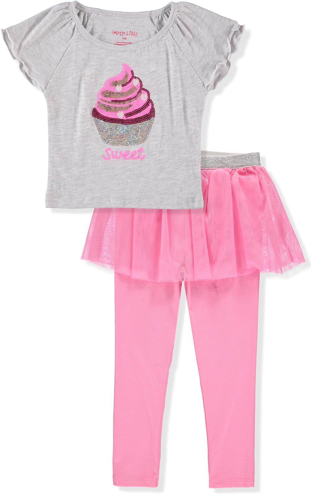 Colette Lilly Girls 4-6X Tee and Tutu Legging Set