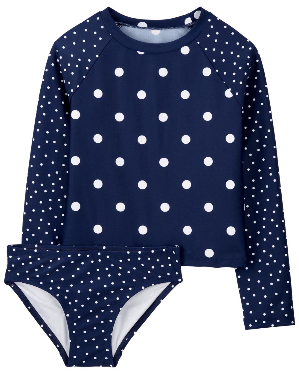 Osh Kosh Girls 4-14 Dot Rashguard Set