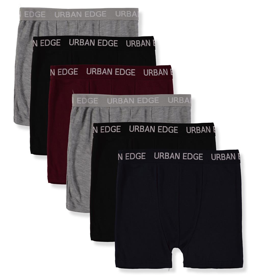 Urban Edge Mens Underwear Boxer Briefs, 6-Pack