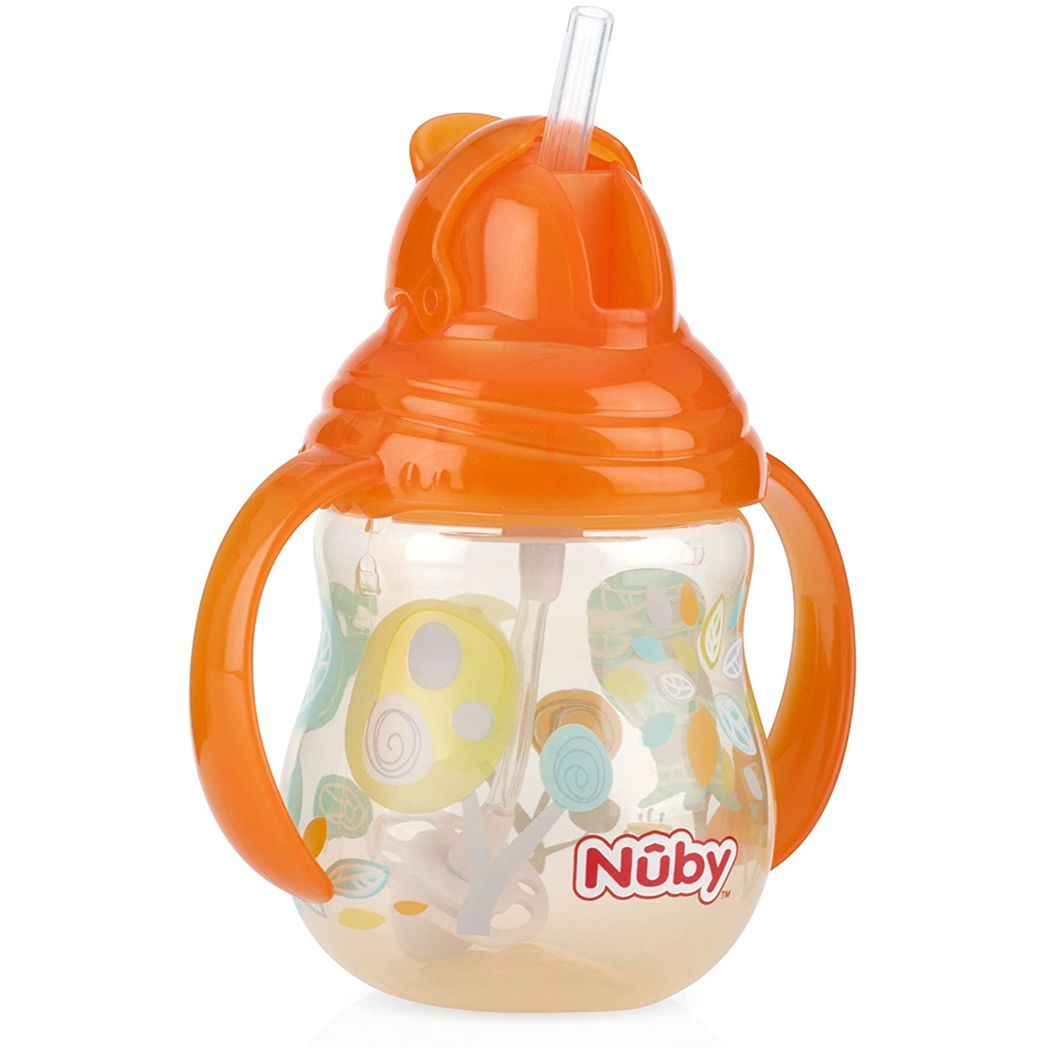 Nuby Designer Series Twin Handle Flip-It Cup with 360° straw - Colors Vary