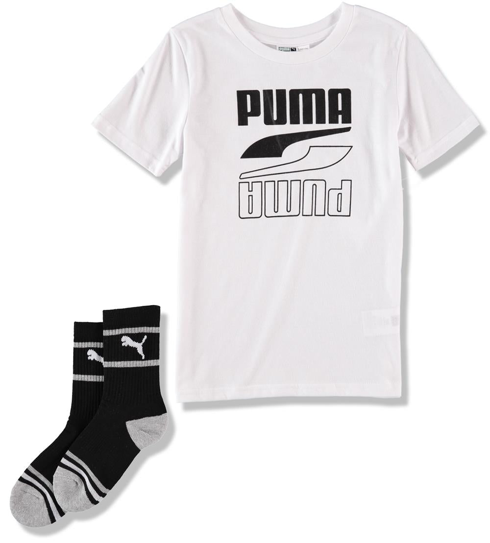 PUMA Boys 4-7 Graphic T-Shirt With Socks