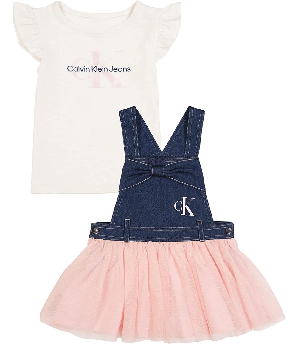 Calvin Klein Girls 12-24 Months Denim Tulle Skirtall