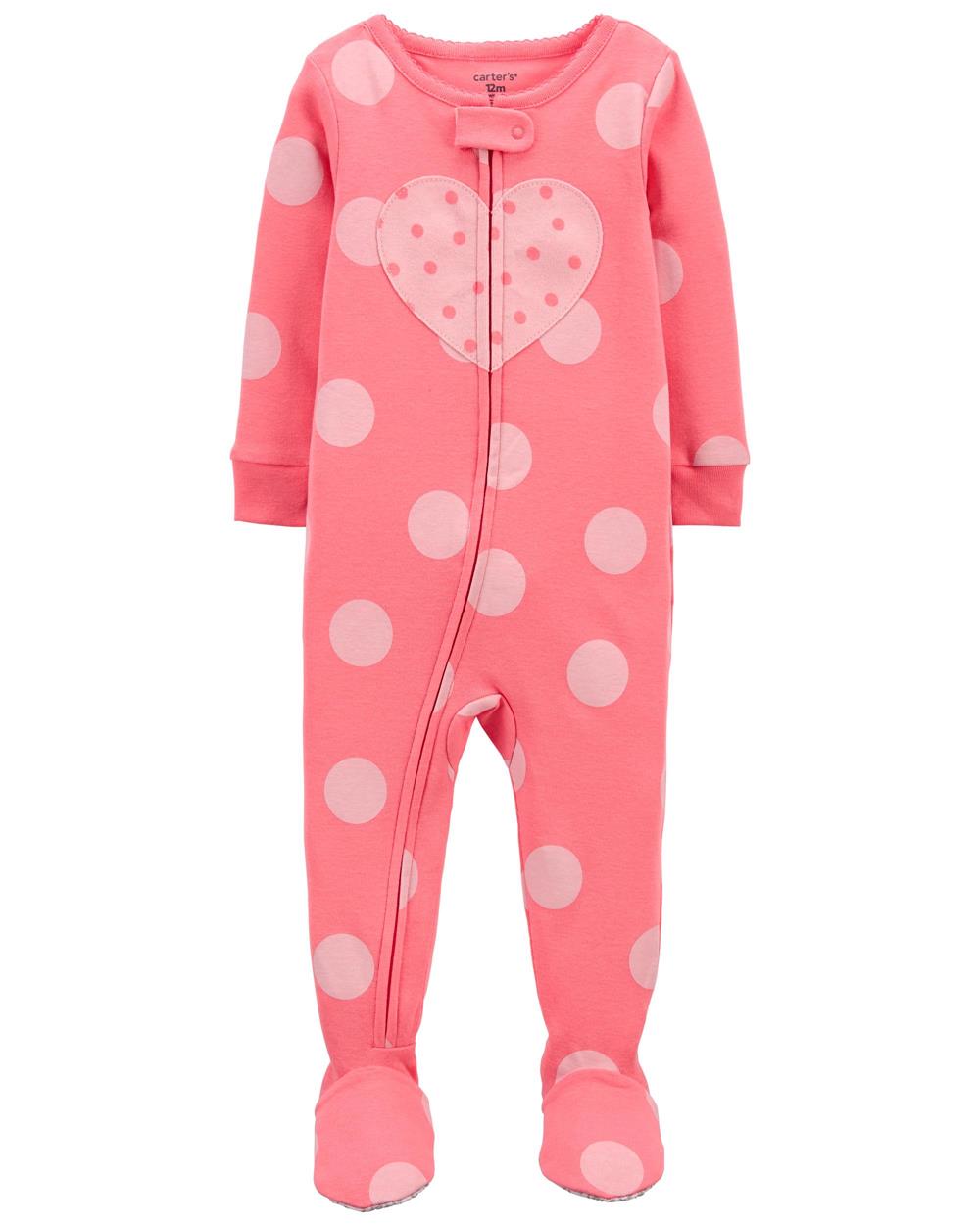 Carters Girls 12-24 Months Heart Cotton Sleeper