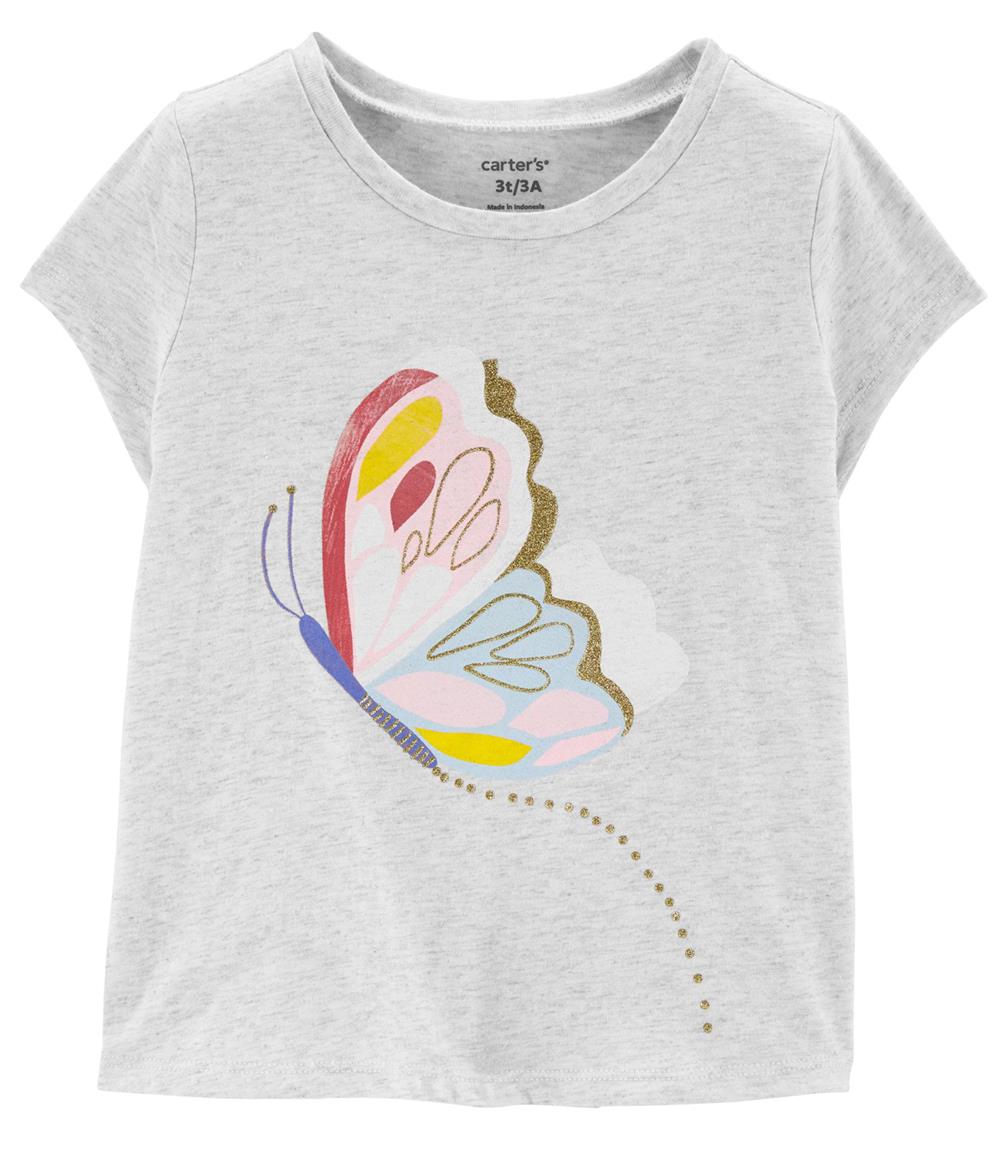 Carters Girls 2T-5T Butterfly Jersey Tee