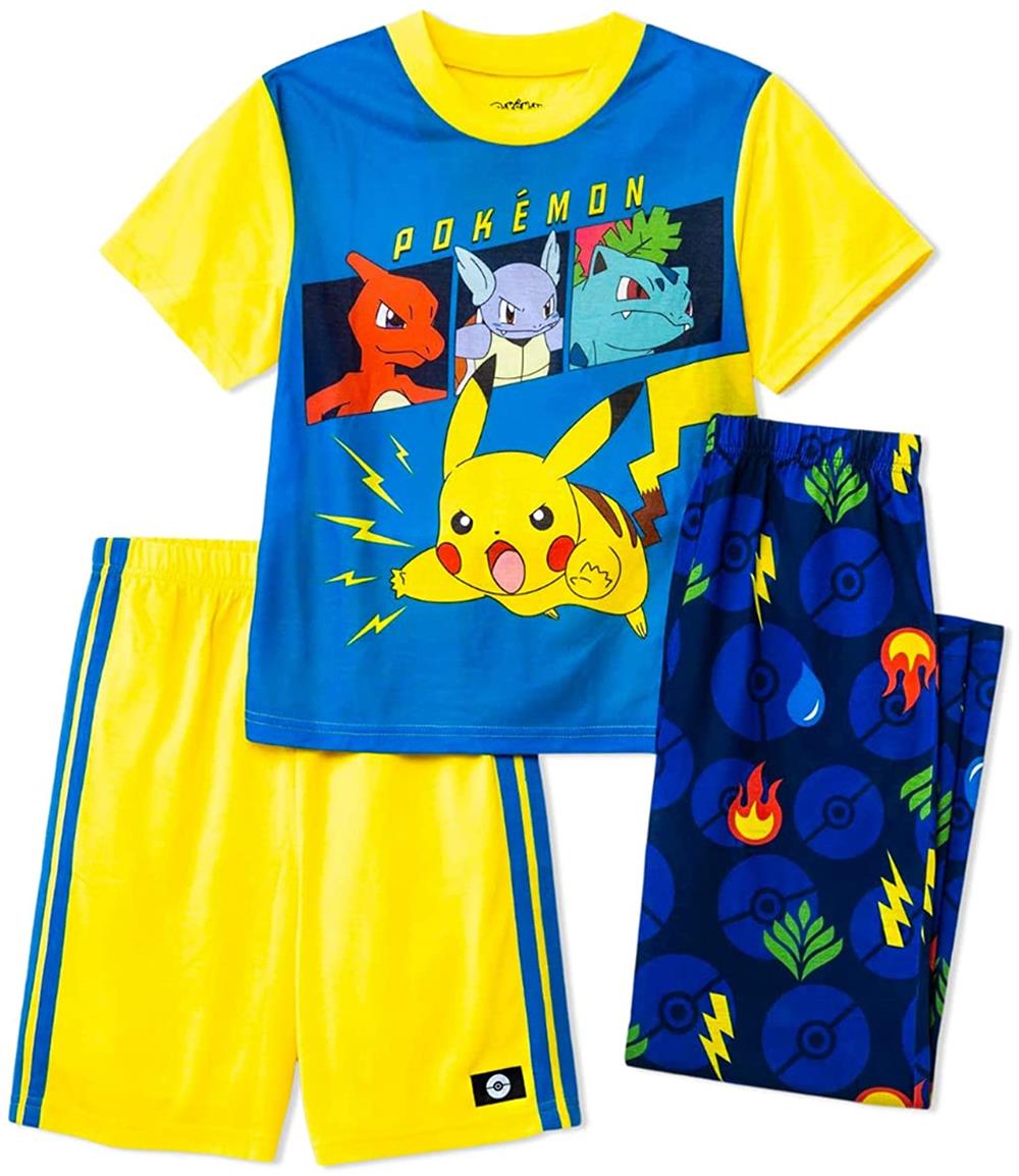 Nintendo Boys 4-10 Pokemon 3-Piece Pajama Set