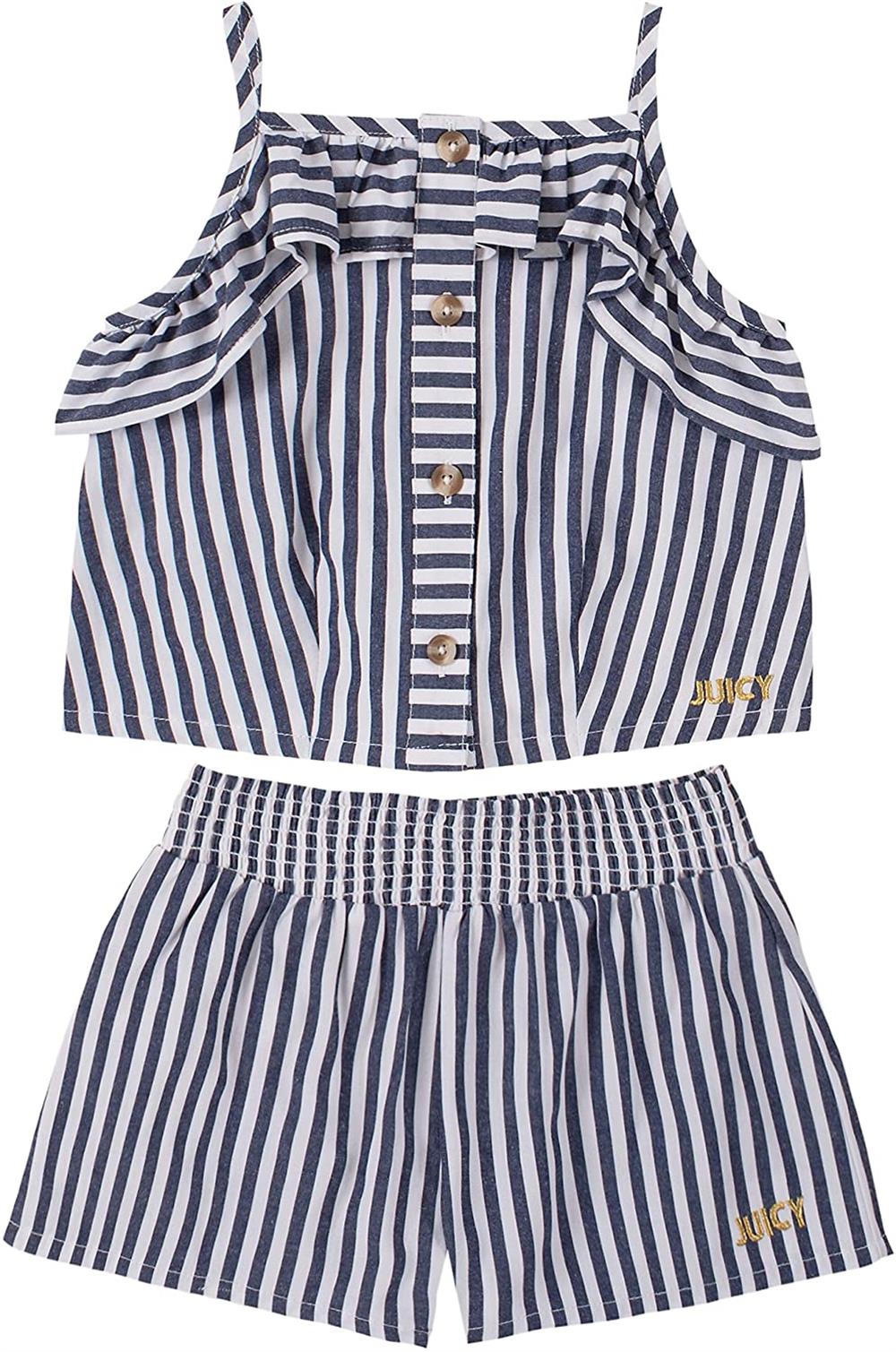 Juicy Couture Girls 12-24 Months Ticking Stripe Short Set